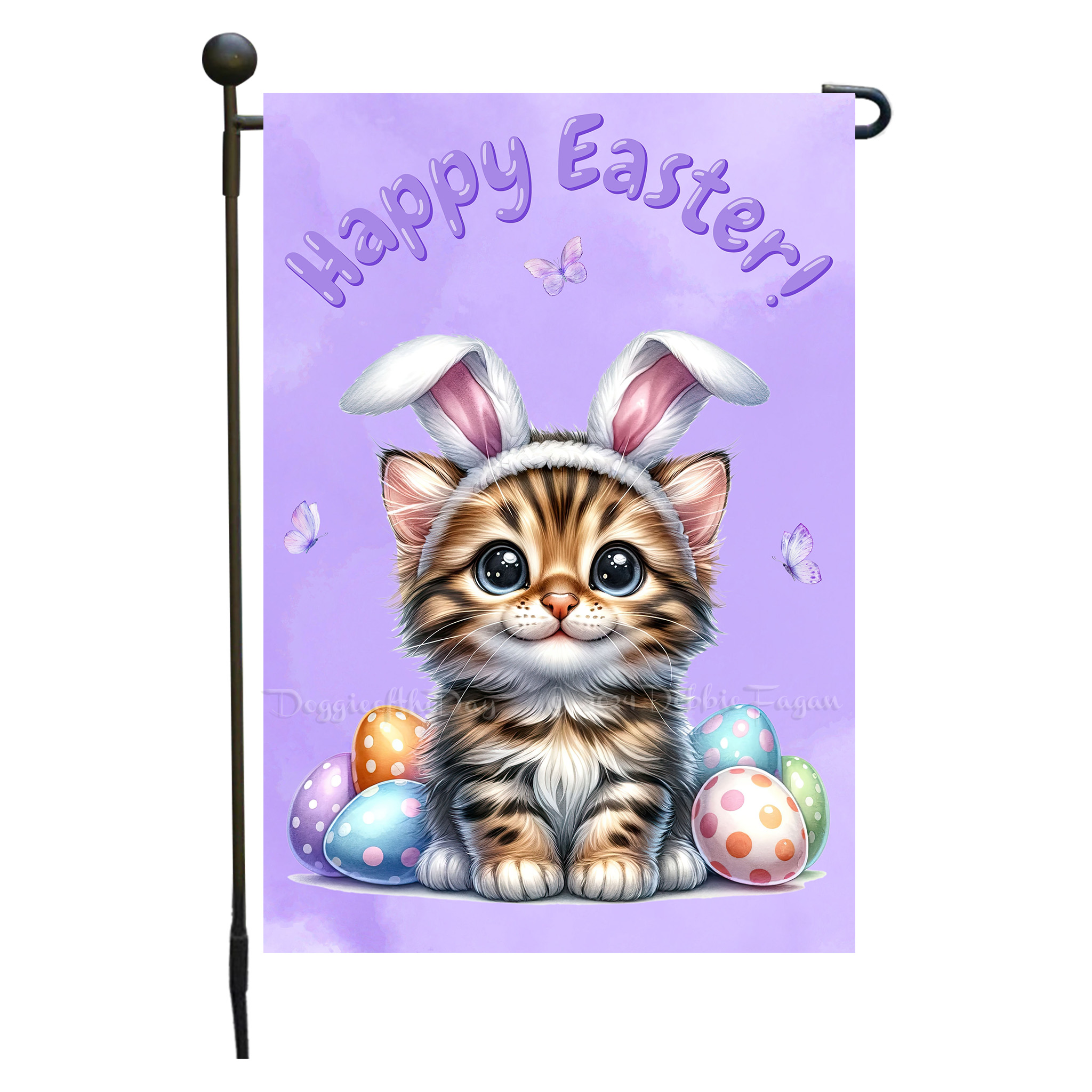 Happy Easter Egg Hunt Garden Flag Cats Lawn Patio Decor 12.5x18 NWT - Picture 13 of 58