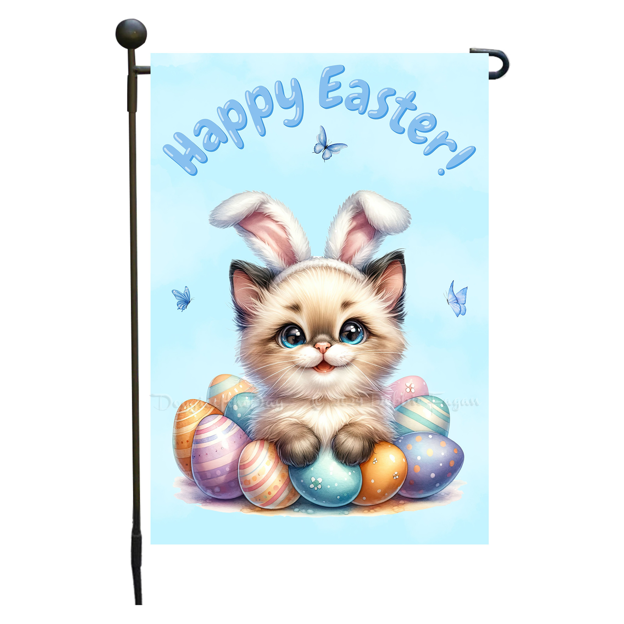 Happy Easter Egg Hunt Garden Flag Cats Lawn Patio Decor 12.5x18 NWT - Picture 14 of 58