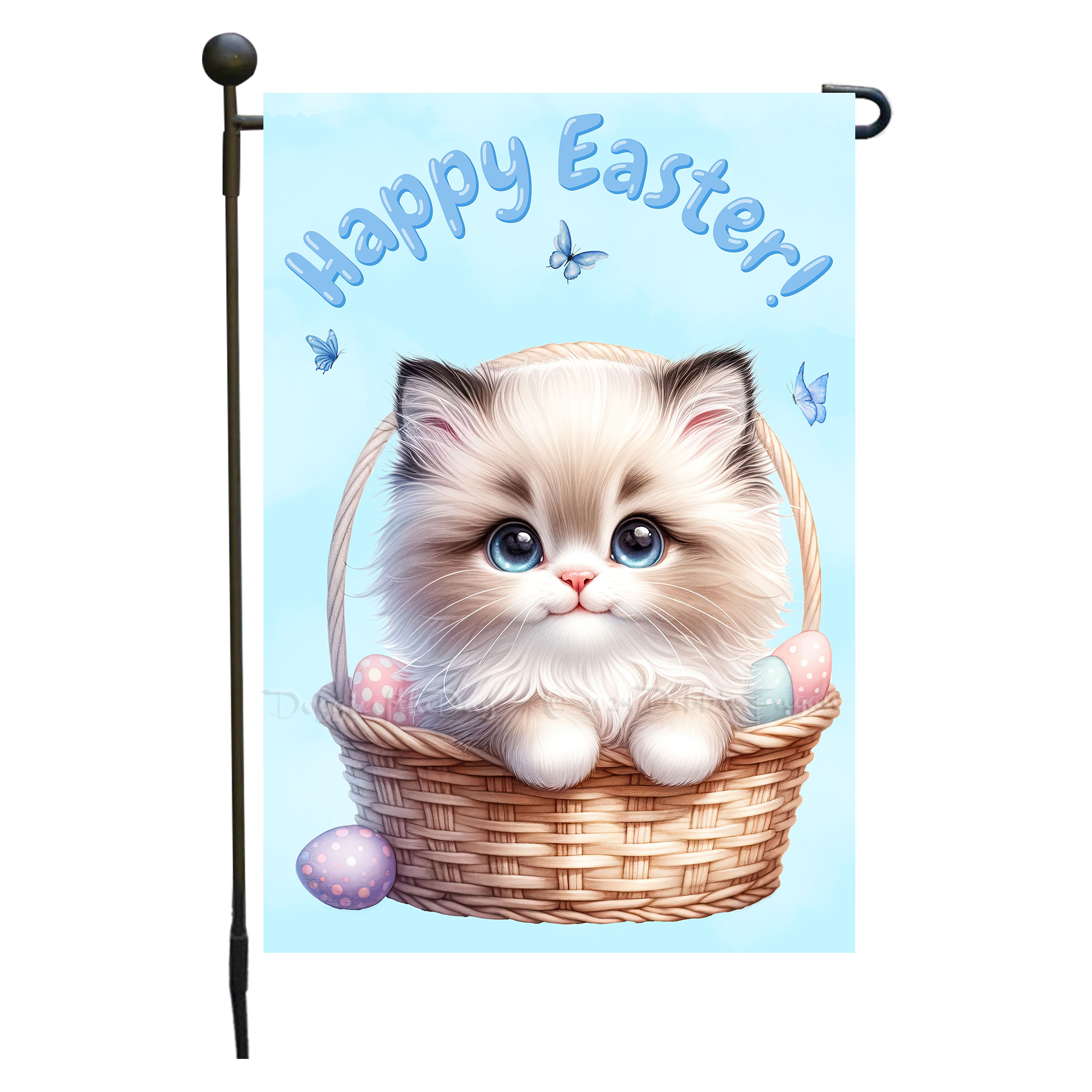 Happy Easter Egg Hunt Garden Flag Cats Lawn Patio Decor 12.5x18 NWT - Picture 15 of 58
