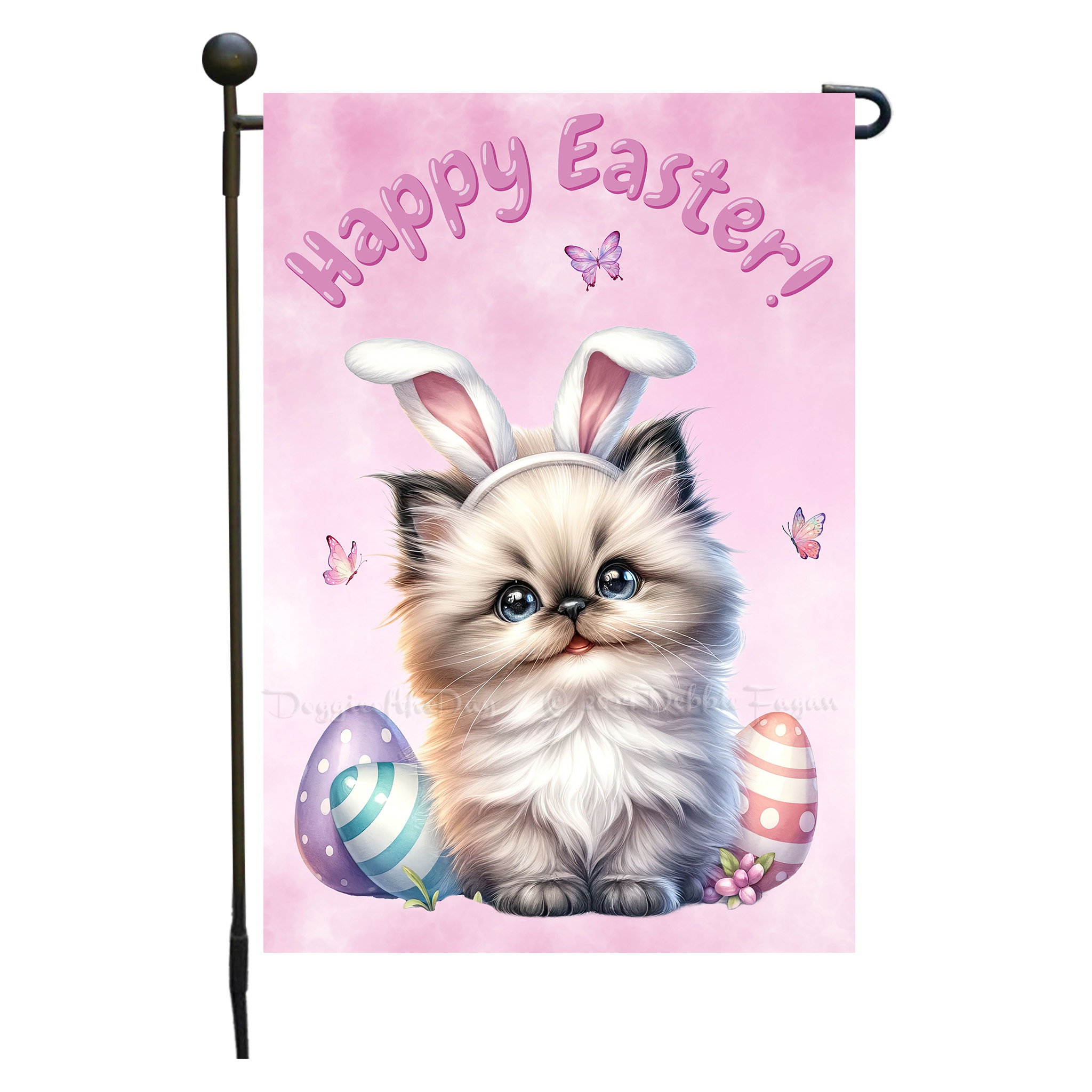 Happy Easter Egg Hunt Garden Flag Cats Lawn Patio Decor 12.5x18 NWT - Picture 16 of 58