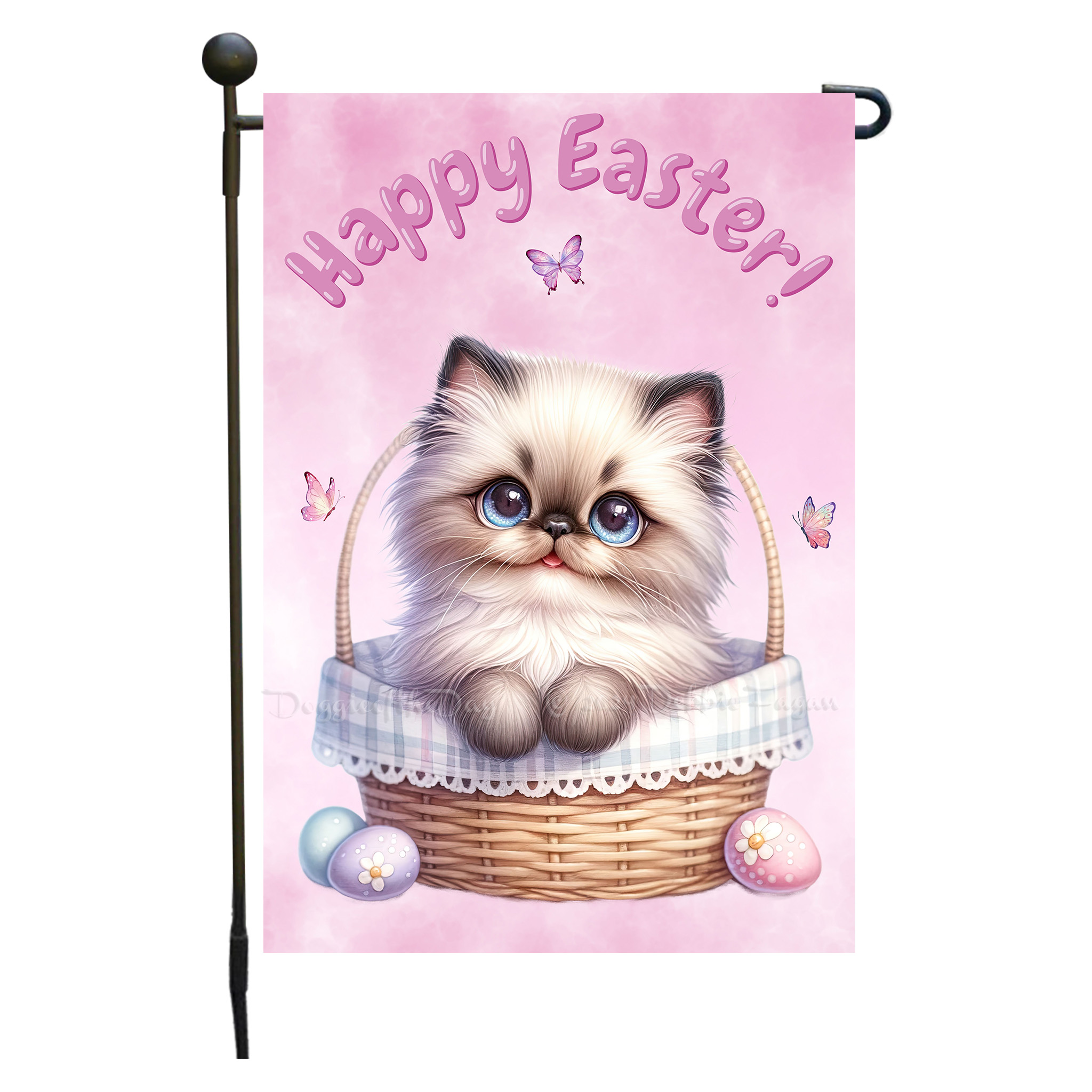 Happy Easter Egg Hunt Garden Flag Cats Lawn Patio Decor 12.5x18 NWT - Picture 17 of 58