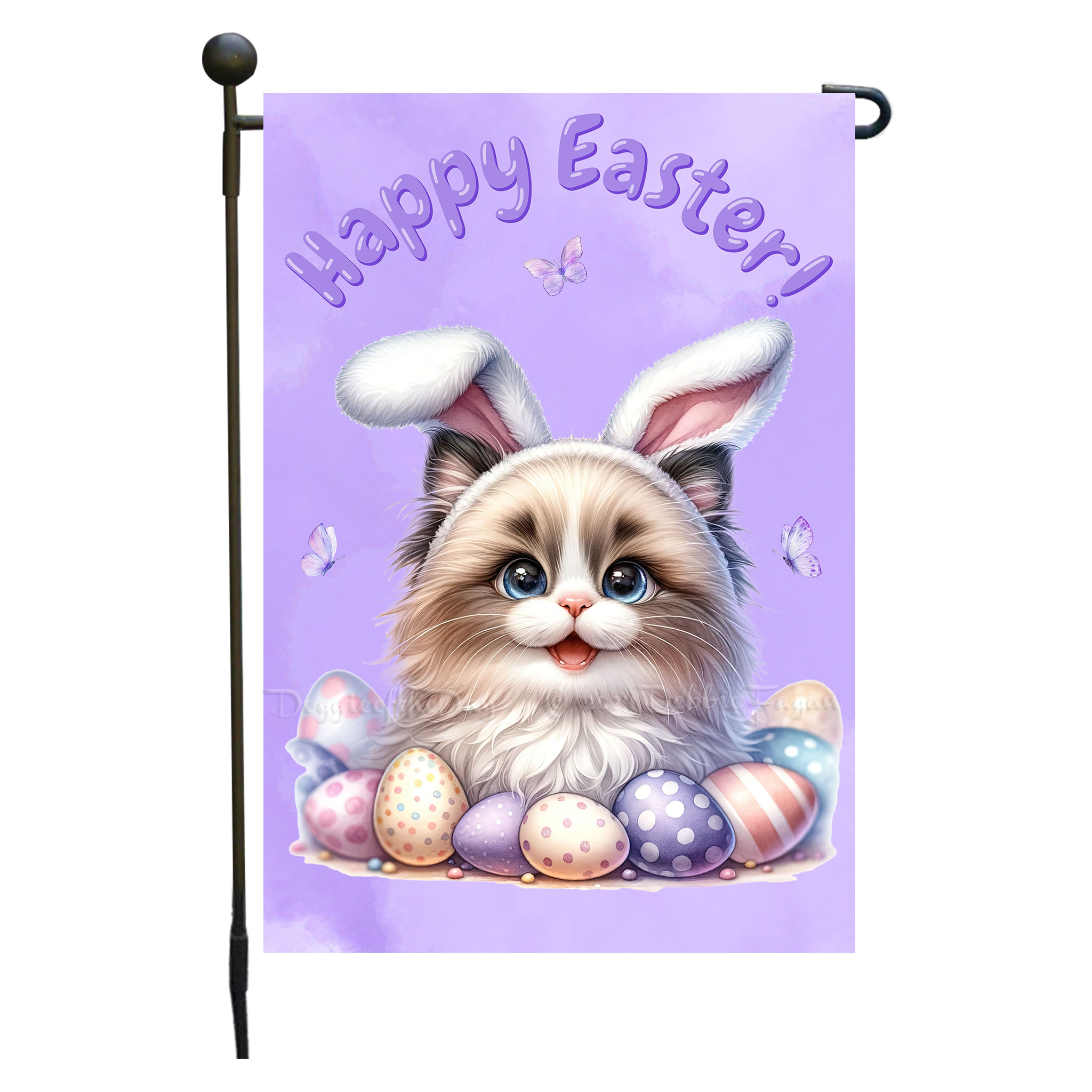Happy Easter Egg Hunt Garden Flag Cats Lawn Patio Decor 12.5x18 NWT - Picture 18 of 58