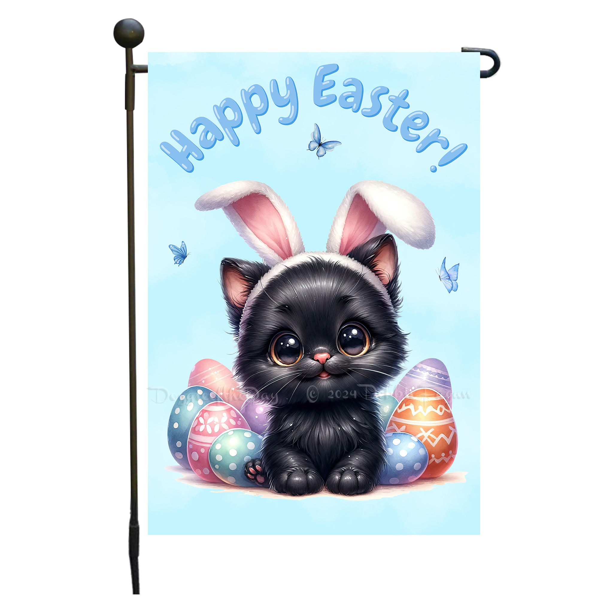 Happy Easter Egg Hunt Garden Flag Cats Lawn Patio Decor 12.5x18 NWT - Picture 21 of 58