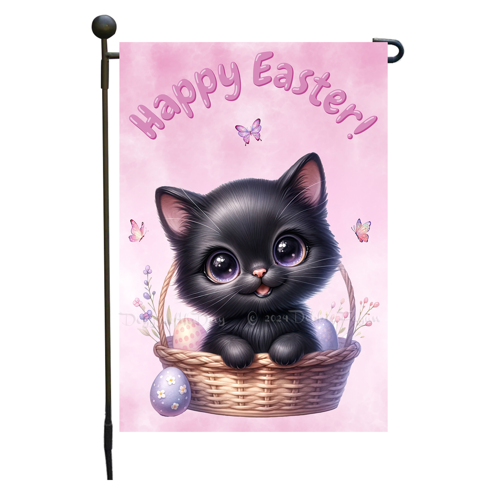 Happy Easter Egg Hunt Garden Flag Cats Lawn Patio Decor 12.5x18 NWT - Picture 22 of 58