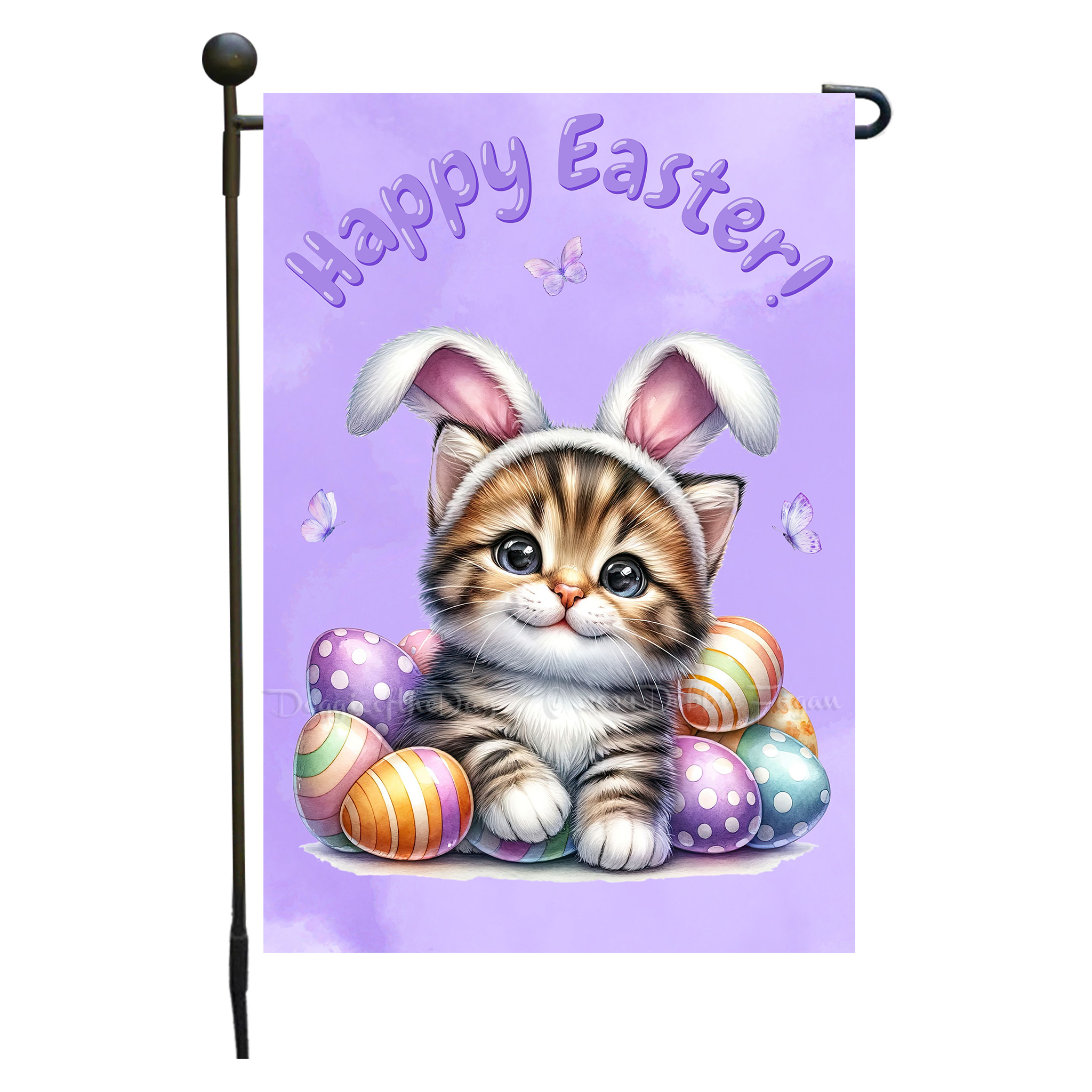 Happy Easter Egg Hunt Garden Flag Cats Lawn Patio Decor 12.5x18 NWT - Picture 24 of 58