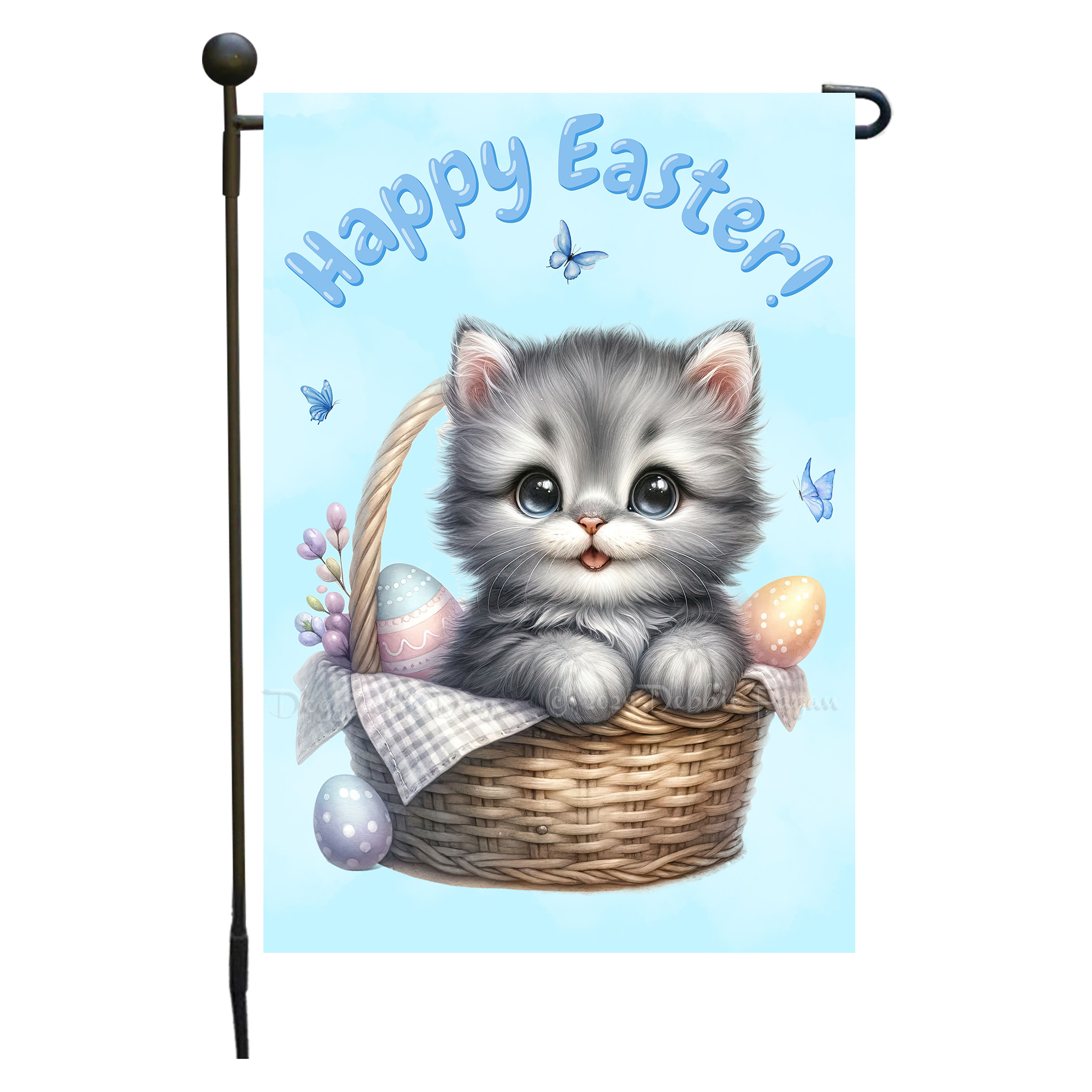 Happy Easter Egg Hunt Garden Flag Cats Lawn Patio Decor 12.5x18 NWT - Picture 34 of 58