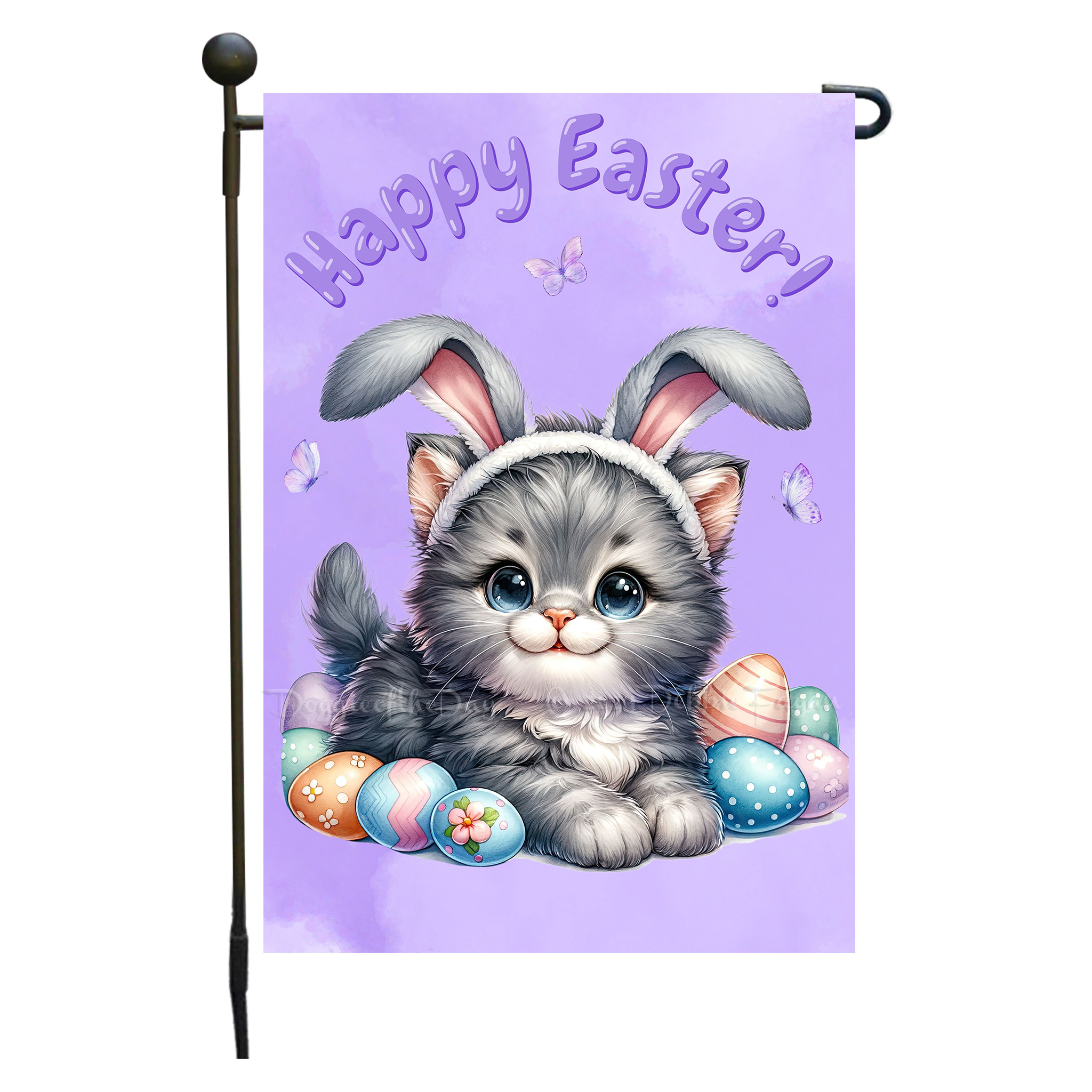Happy Easter Egg Hunt Garden Flag Cats Lawn Patio Decor 12.5x18 NWT - Picture 35 of 58