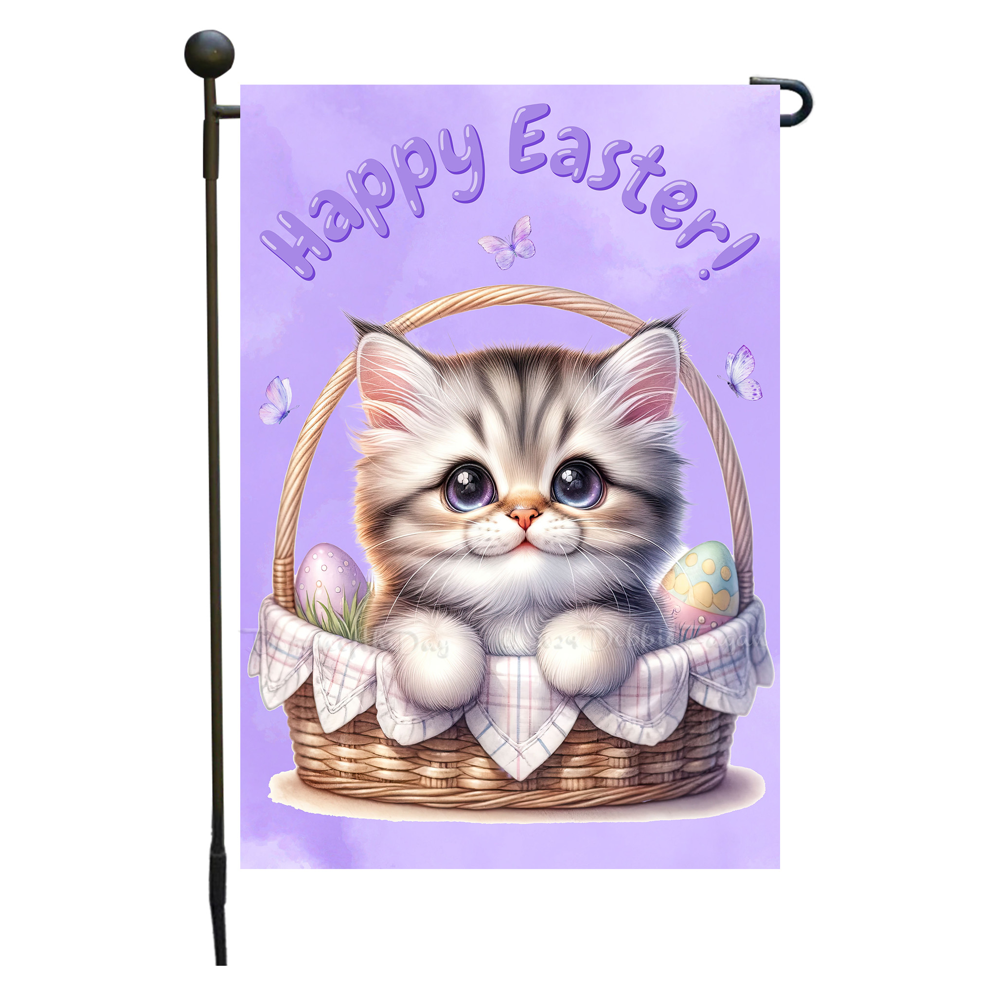 Happy Easter Egg Hunt Garden Flag Cats Lawn Patio Decor 12.5x18 NWT - Picture 37 of 58