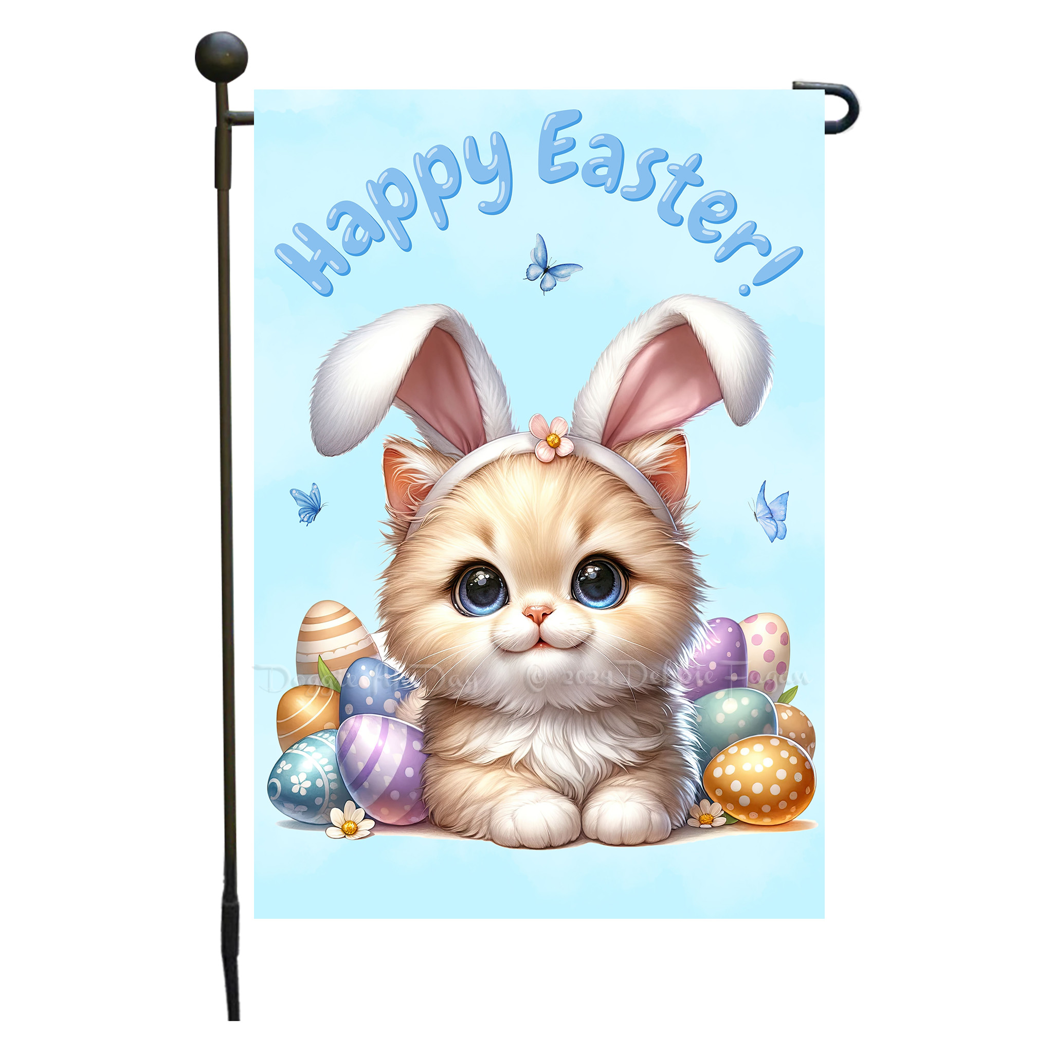 Happy Easter Egg Hunt Garden Flag Cats Lawn Patio Decor 12.5x18 NWT - Picture 38 of 58