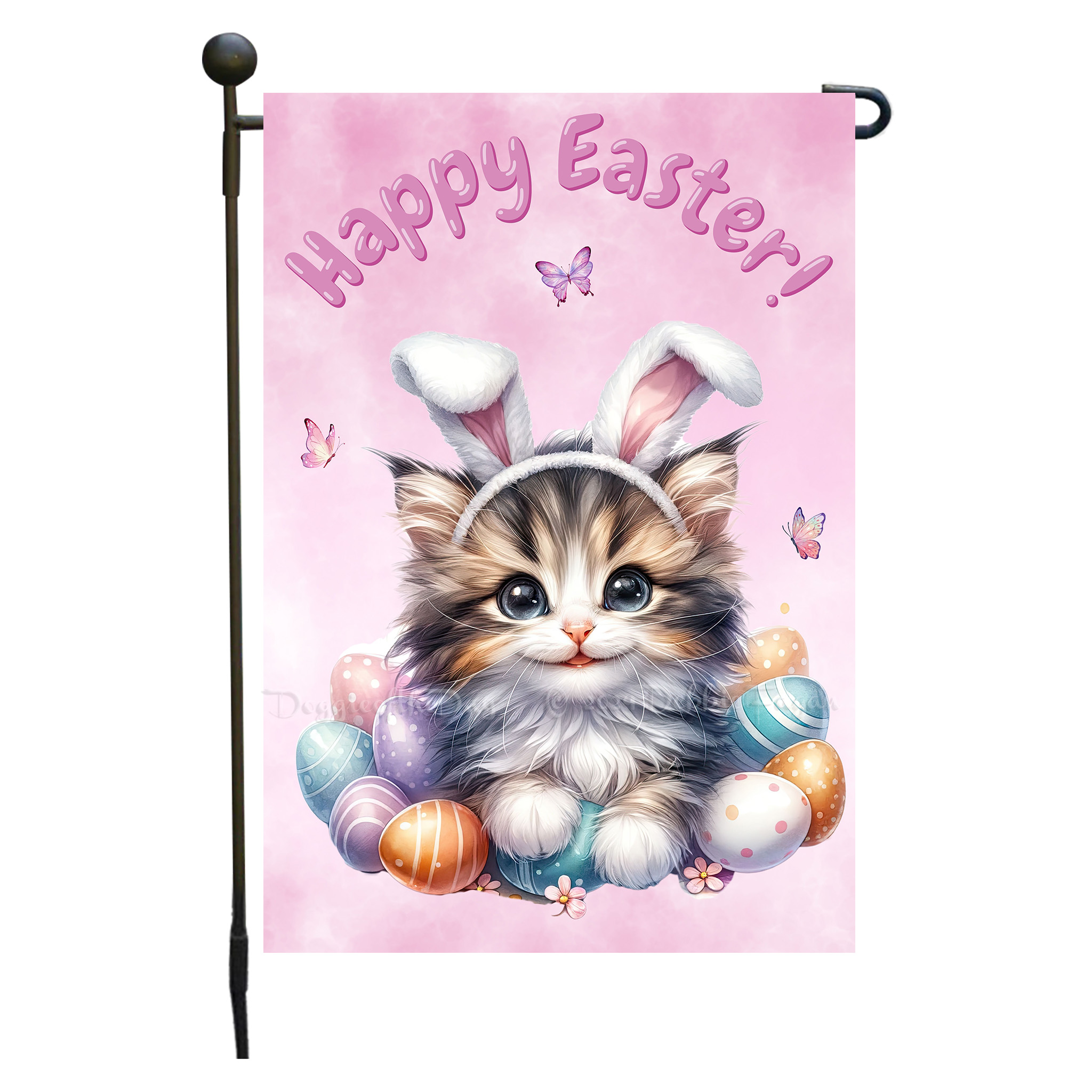 Happy Easter Egg Hunt Garden Flag Cats Lawn Patio Decor 12.5x18 NWT - Picture 45 of 58