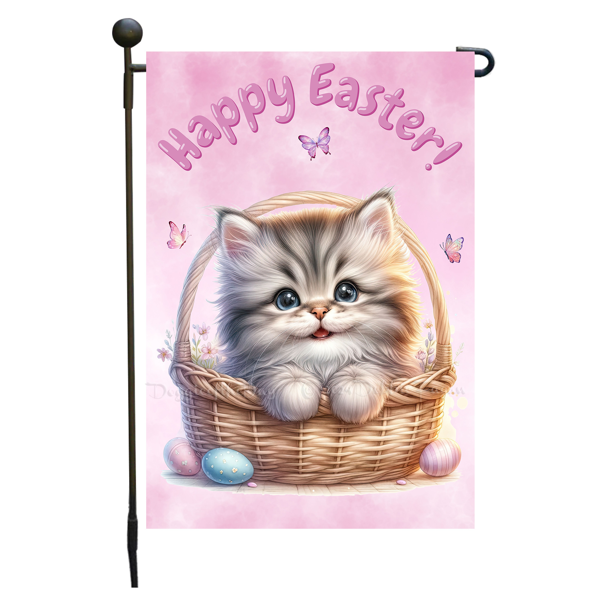 Happy Easter Egg Hunt Garden Flag Cats Lawn Patio Decor 12.5x18 NWT - Picture 48 of 58