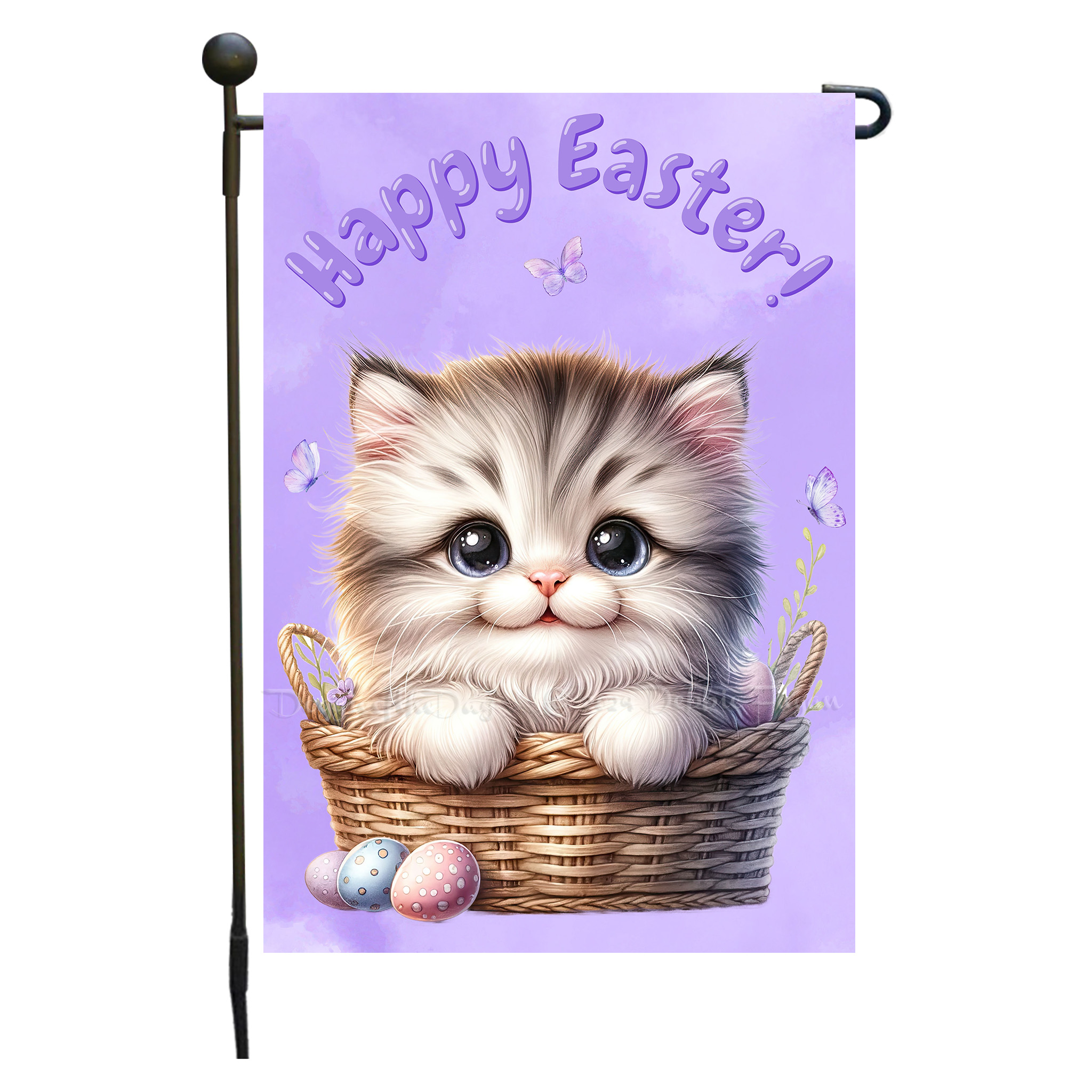 Happy Easter Egg Hunt Garden Flag Cats Lawn Patio Decor 12.5x18 NWT - Picture 49 of 58