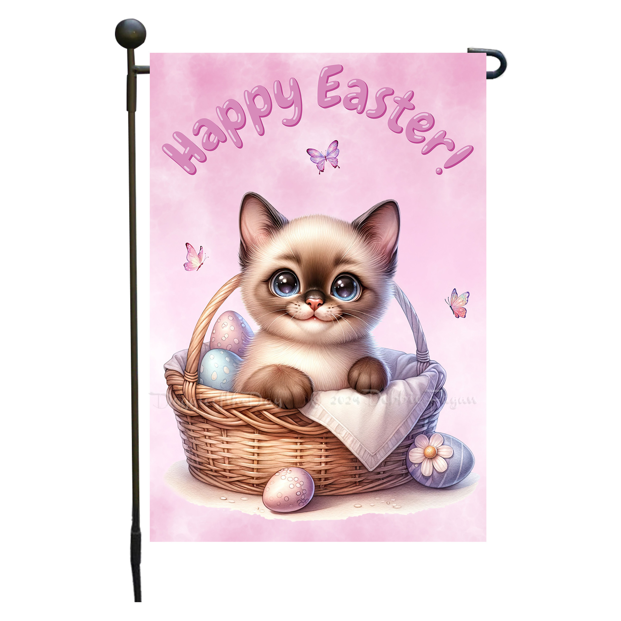 Happy Easter Egg Hunt Garden Flag Cats Lawn Patio Decor 12.5x18 NWT - Picture 52 of 58