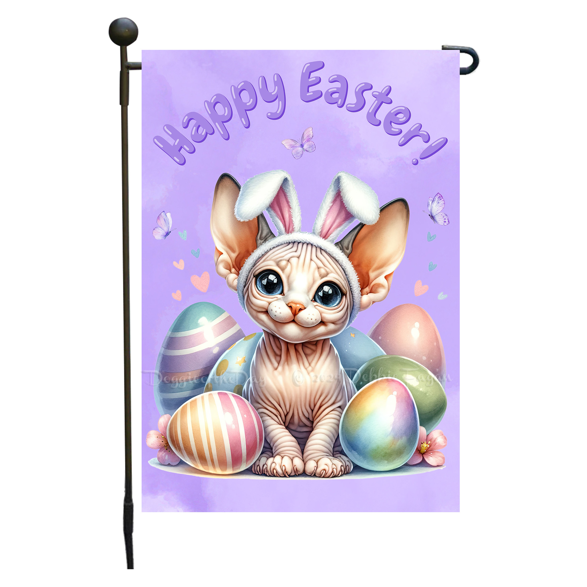 Happy Easter Egg Hunt Garden Flag Cats Lawn Patio Decor 12.5x18 NWT - Picture 54 of 58