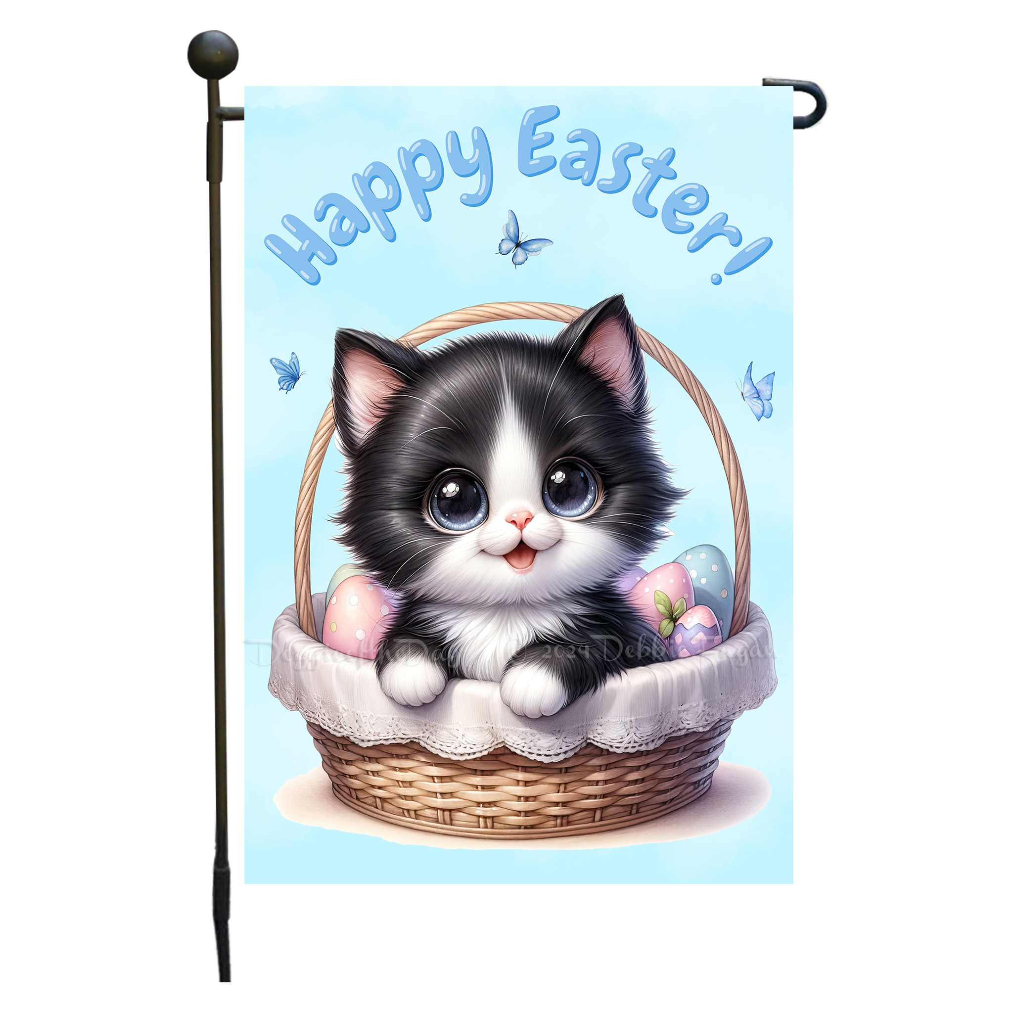 Happy Easter Egg Hunt Garden Flag Cats Lawn Patio Decor 12.5x18 NWT - Picture 57 of 58