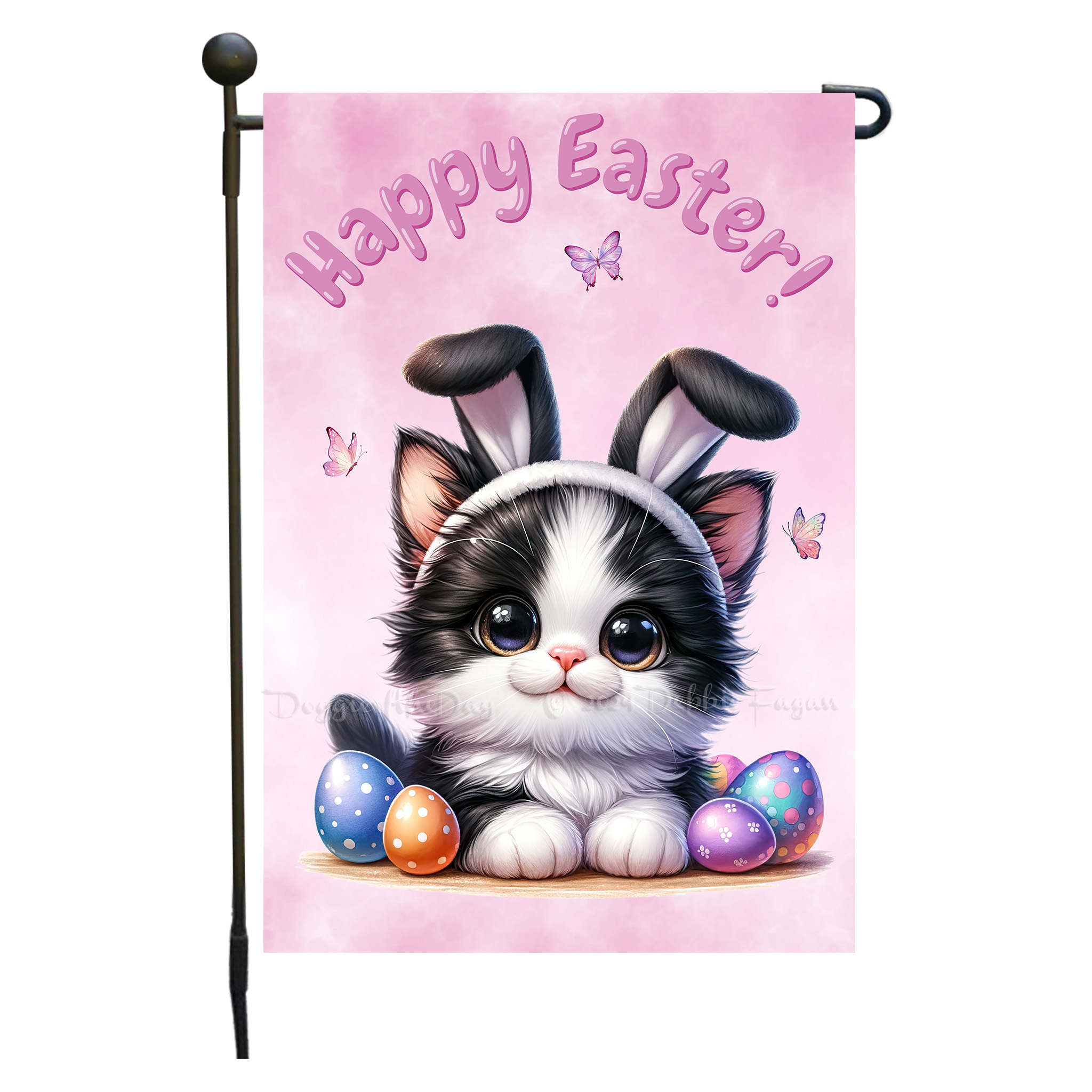 Happy Easter Egg Hunt Garden Flag Cats Lawn Patio Decor 12.5x18 NWT - Picture 58 of 58