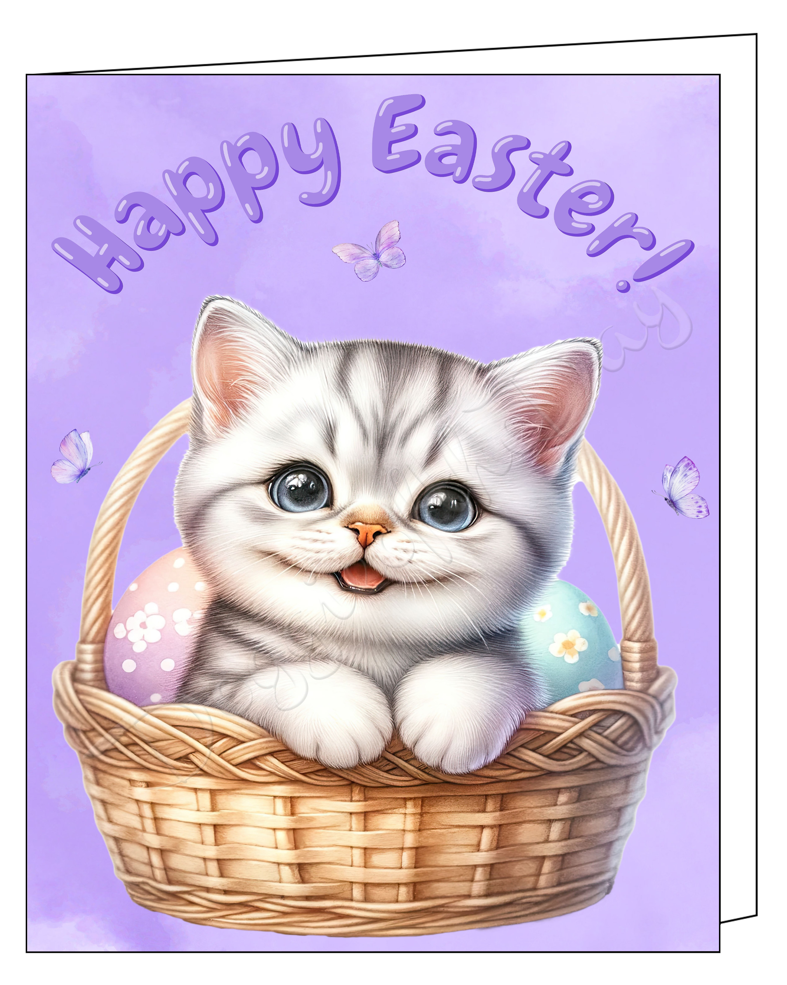 Easter Egg Hunt Cats Greeting Cards and Note Cards with Envelopes NWT
