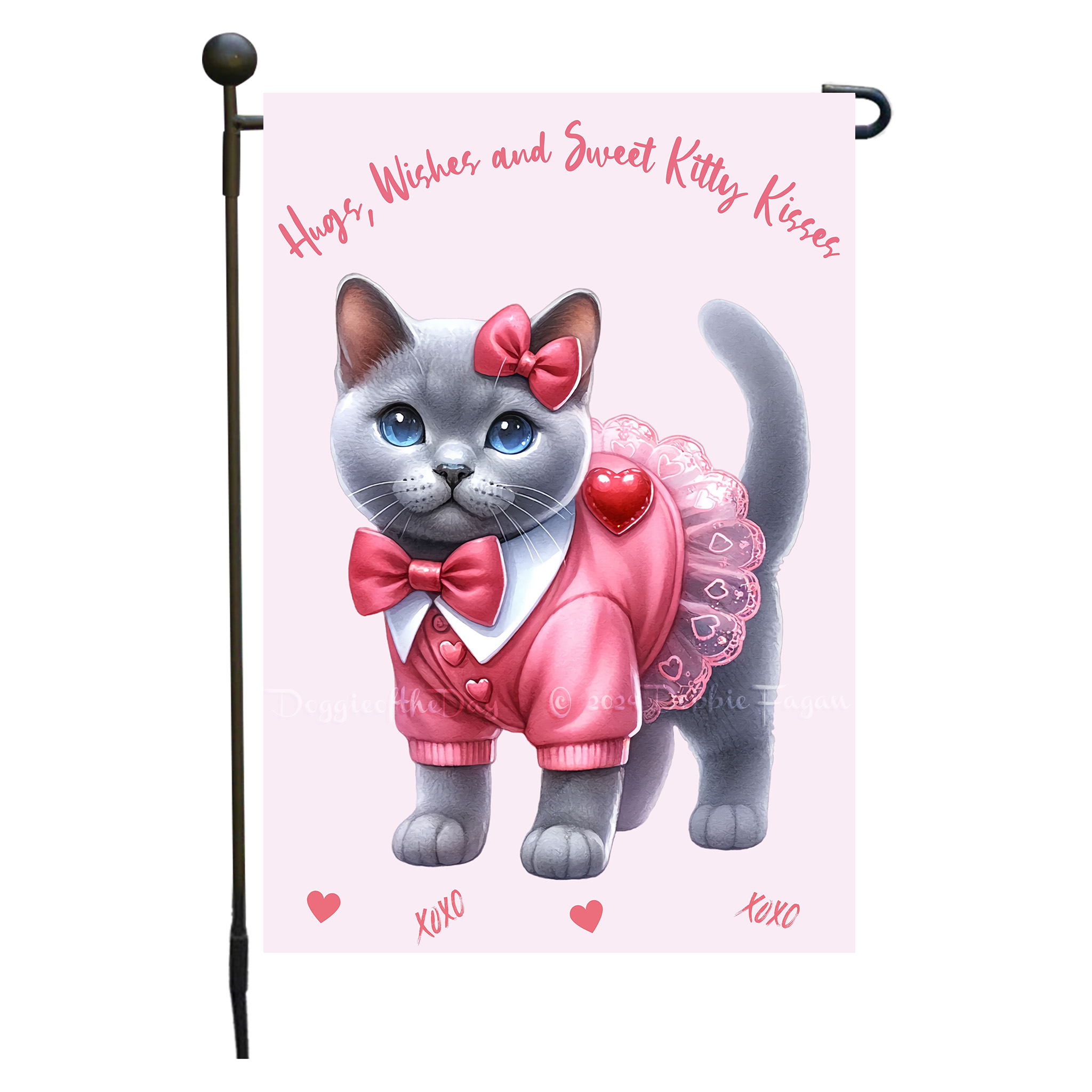 Flagge Valentinstag Katze Garten personalisiert doppelseitig NEU - Bild 82 von 103
