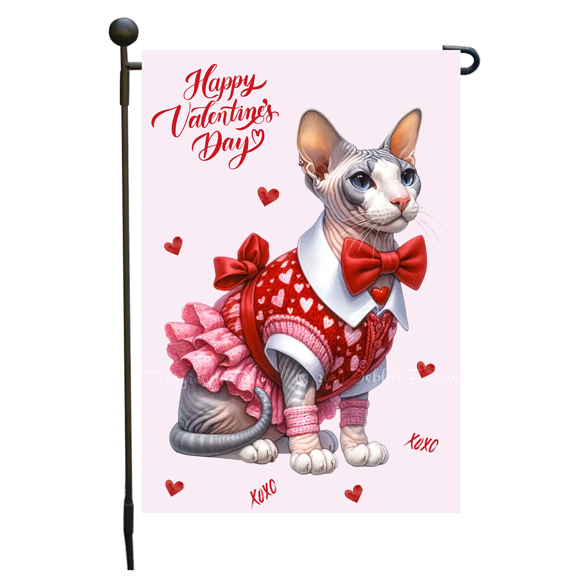 Flagge Valentinstag Katze Garten personalisiert doppelseitig NEU - Bild 95 von 103