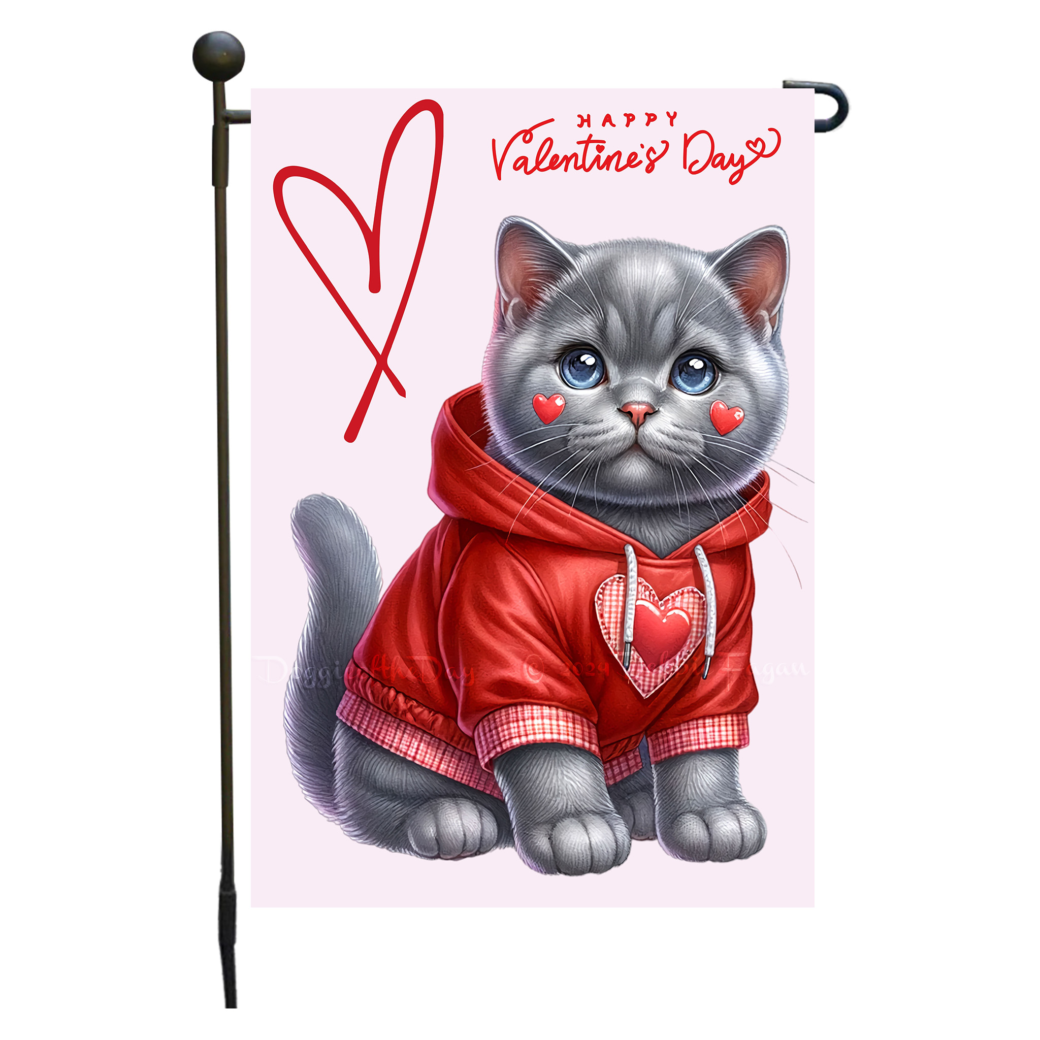 Flagge Valentinstag Katze Garten personalisiert doppelseitig NEU - Bild 35 von 103