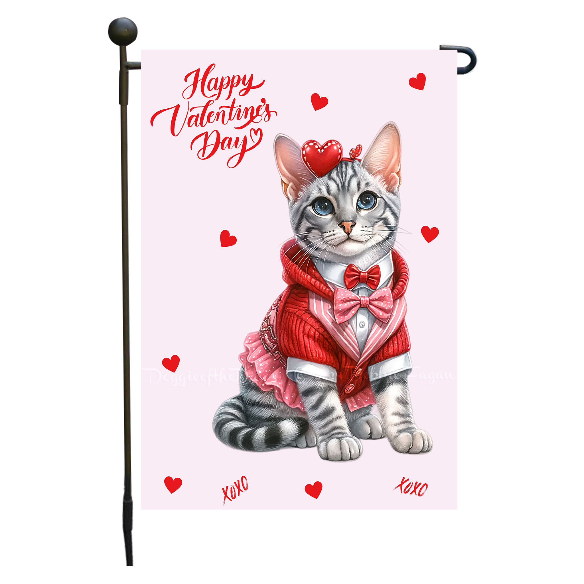 Flagge Valentinstag Katze Garten personalisiert doppelseitig NEU - Bild 101 von 103